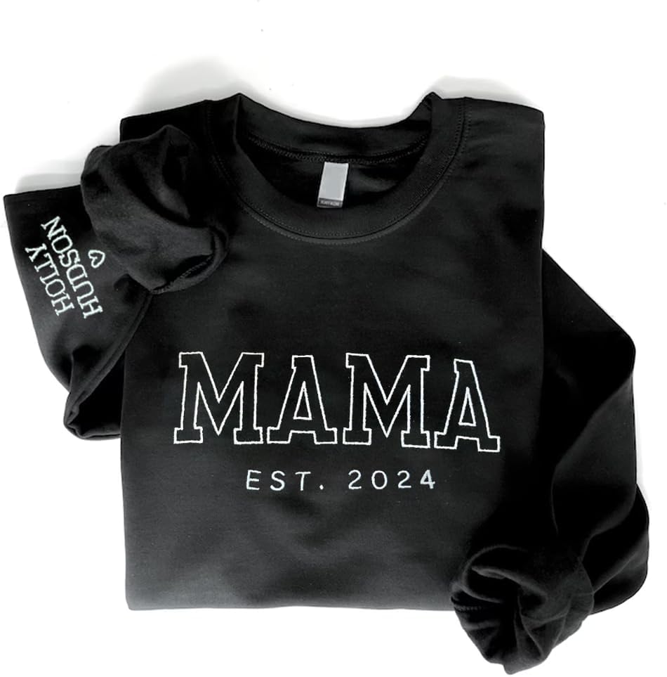 Custom Mama Sweatshirt with Kids' Names - Personalized Gift
