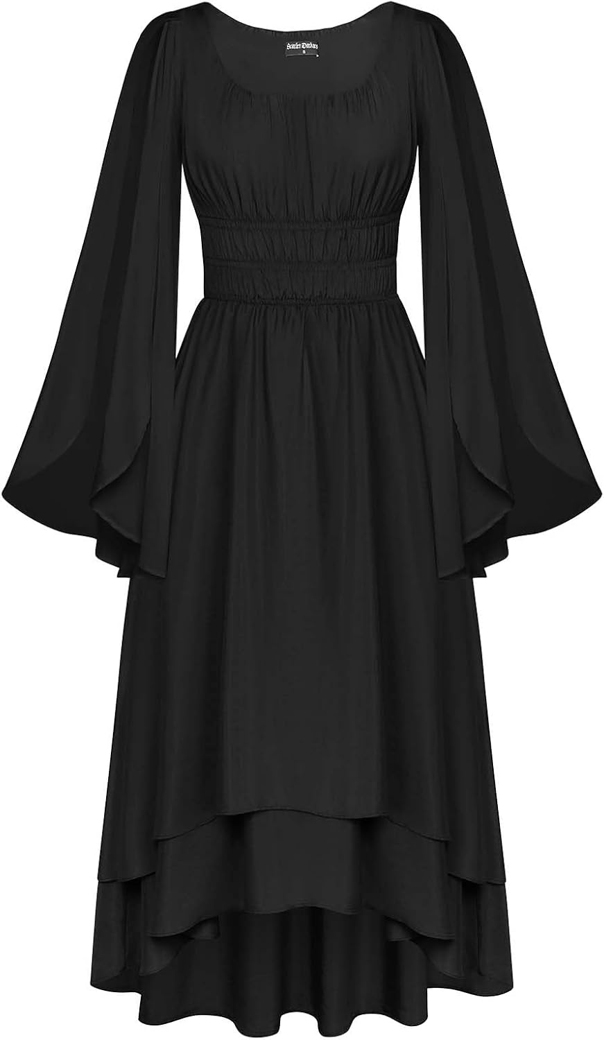 Renaissance Costume Dress with Split Bell Sleeves for Women