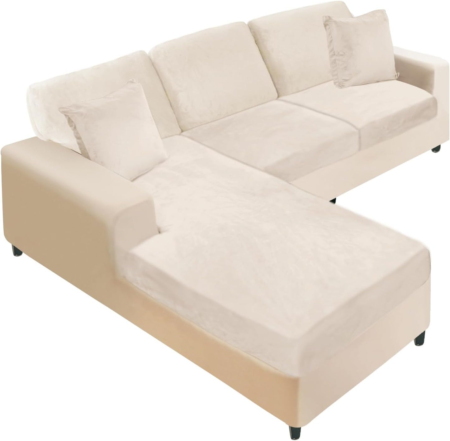 NAISI Sectional Couch Covers for L Shape Sofa - Velvet Comfort