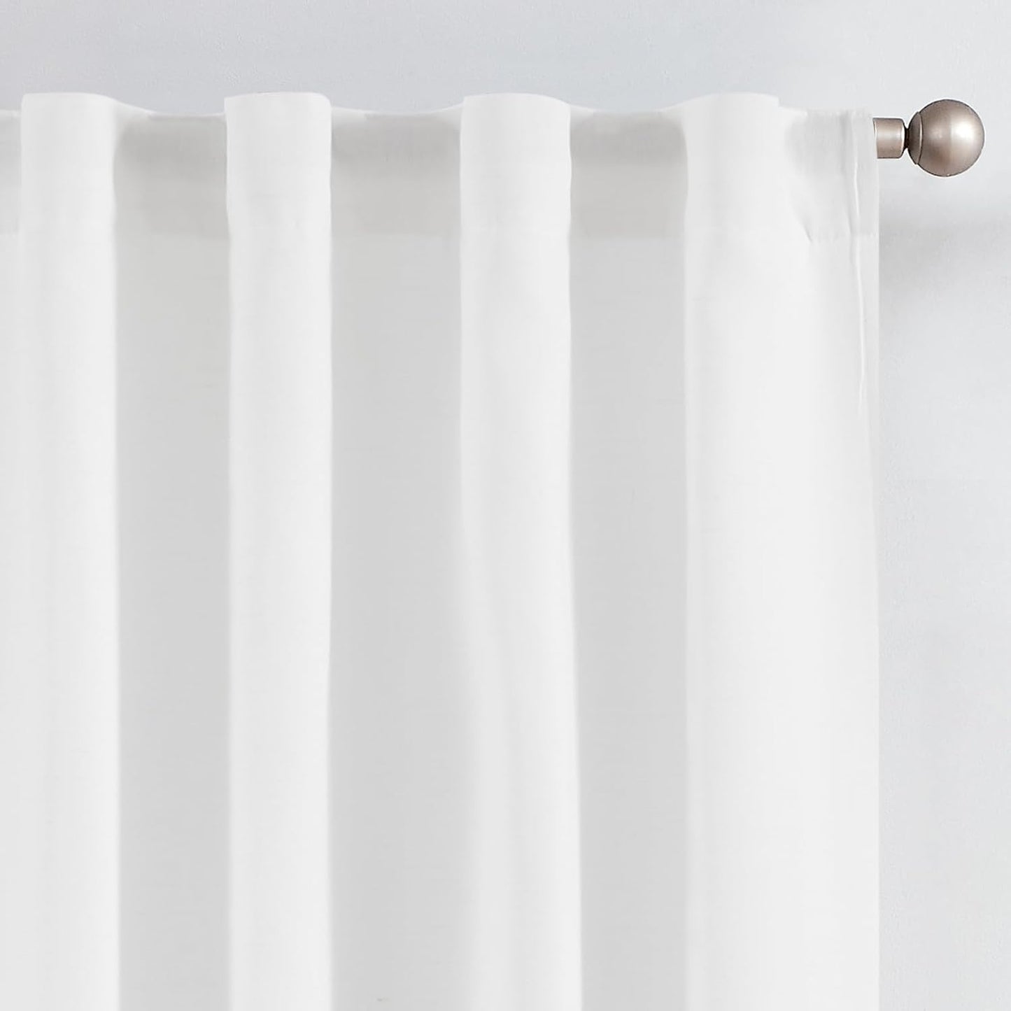 Linen Blend Curtains for Living Room 96 Inch Length Panels