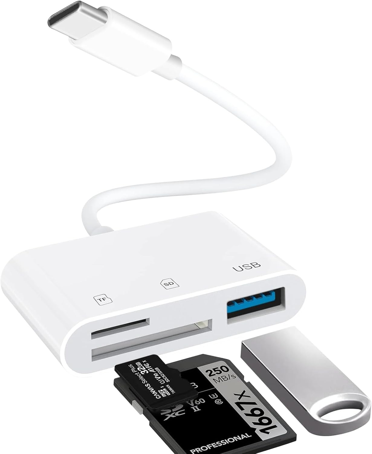 3-in-1 USB-C SD Card Reader for iPhone & Mac