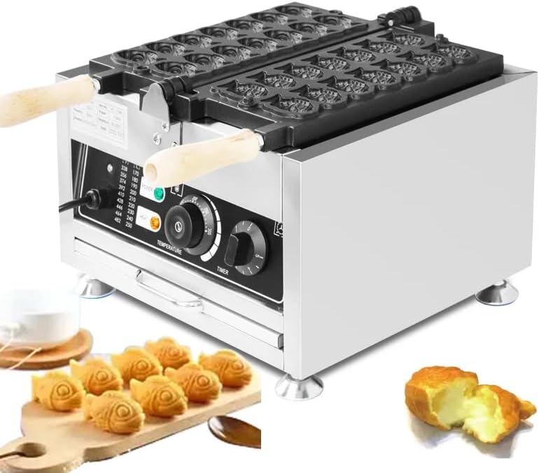 14 Non-Stick Fish Waffles Maker, Teflon Coated