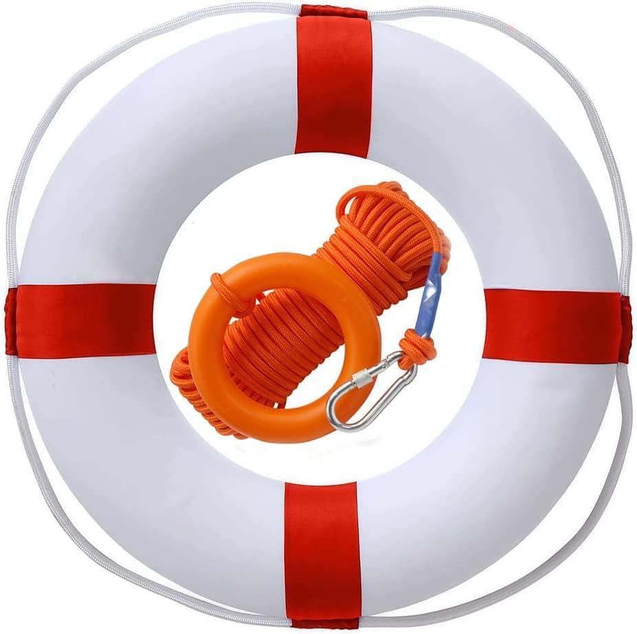 20 Inch Life Preserver Ring with Floating Rope for Safety