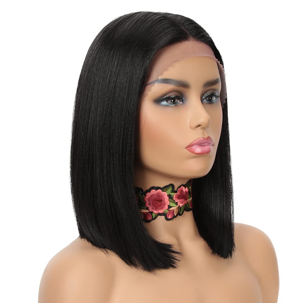 NOBLE Black Bob Wigs for Women - Stylish 12 Inch Lace Front