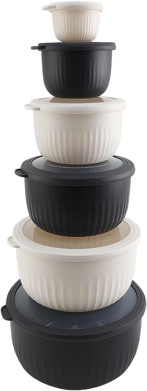 COOK WITH COLOR Prep Bowls with Lids - 12 Piece Mixing Set