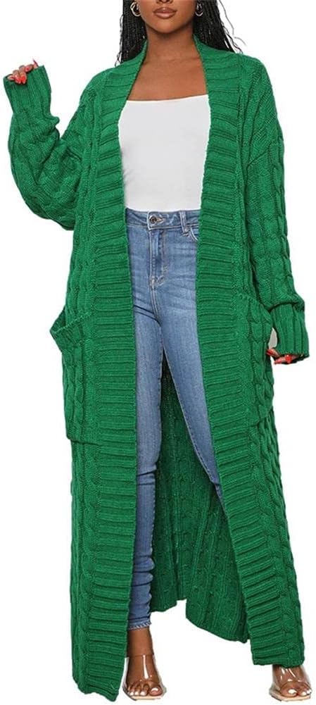 Long Sweaters for Women: Chunky Cable Knit Cardigans with Pockets