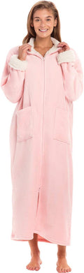 Alexander Del Rossa Long Zip Up Robes for Plus Size - Plush Warmth 2