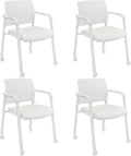 Mesh Back Guest Reception Stacking Chair with Wheels - 4 Pack