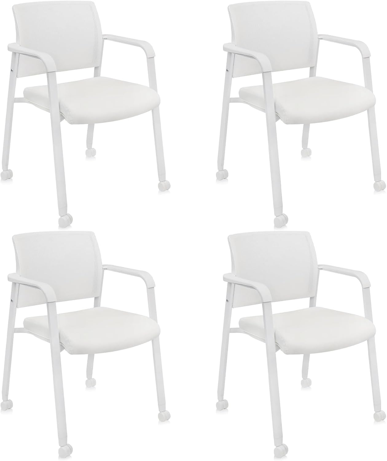 CLATINA Mesh Back Guest Reception Stacking Chair with Wheels