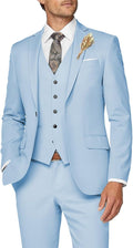Wangyue Mens 3 Piece Slim Fit Suit for Men - Smart Formal Look