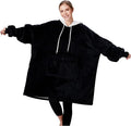 Wearable Blanket Hoodie for Women Carbon Black - Sherpa Pullover