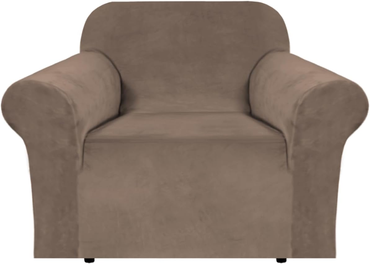 H.VERSAILTEX Stretch Velvet Armchair Cover for Living Room