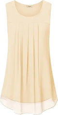 Timeson Women's Sleeveless Chiffon Tank Top Double Layers Tunic