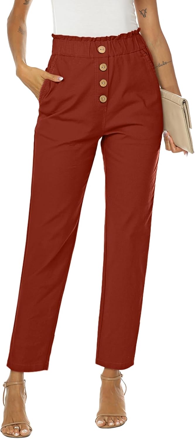 NIMIN Womens Casual Pants High Waisted Work Pants with Pockets