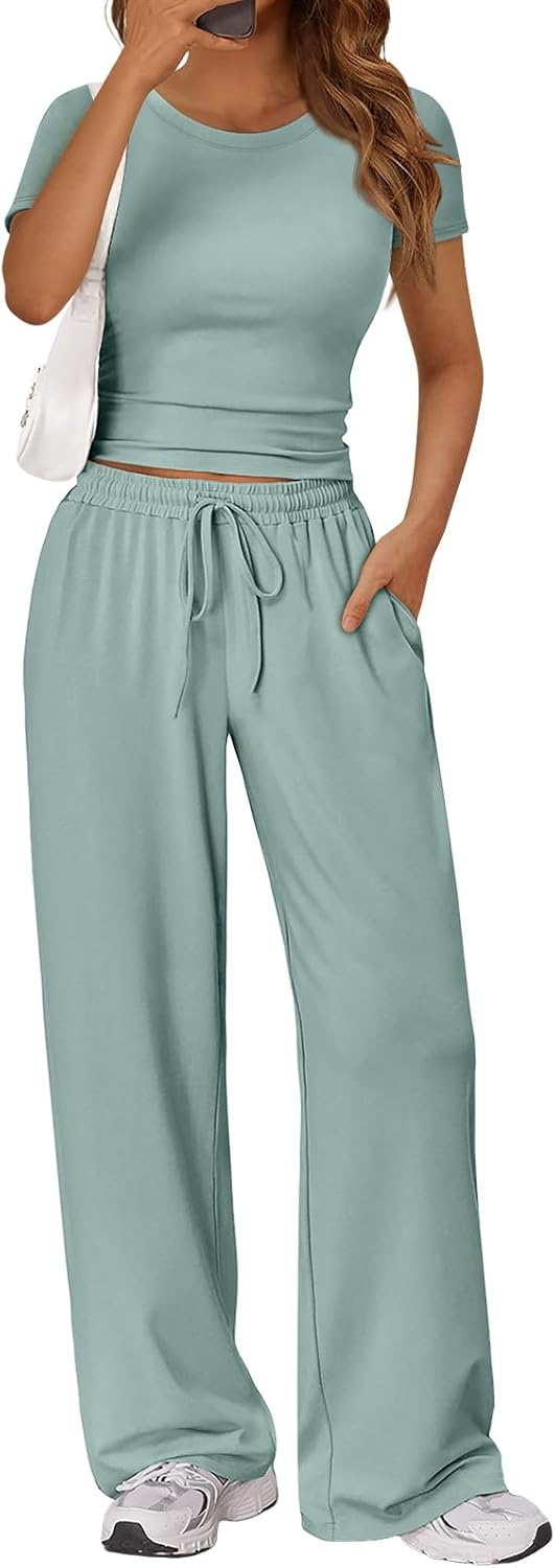 Trendy Queen 2 Piece Matching Summer Sweatsuit Lounge Set