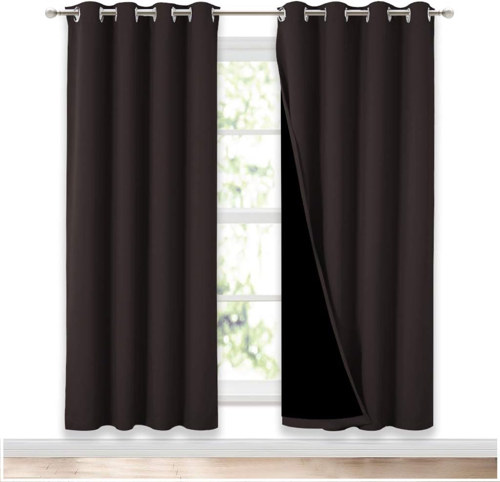 NICETOWN 100% Blackout Window Curtain Panels for Total Darkness