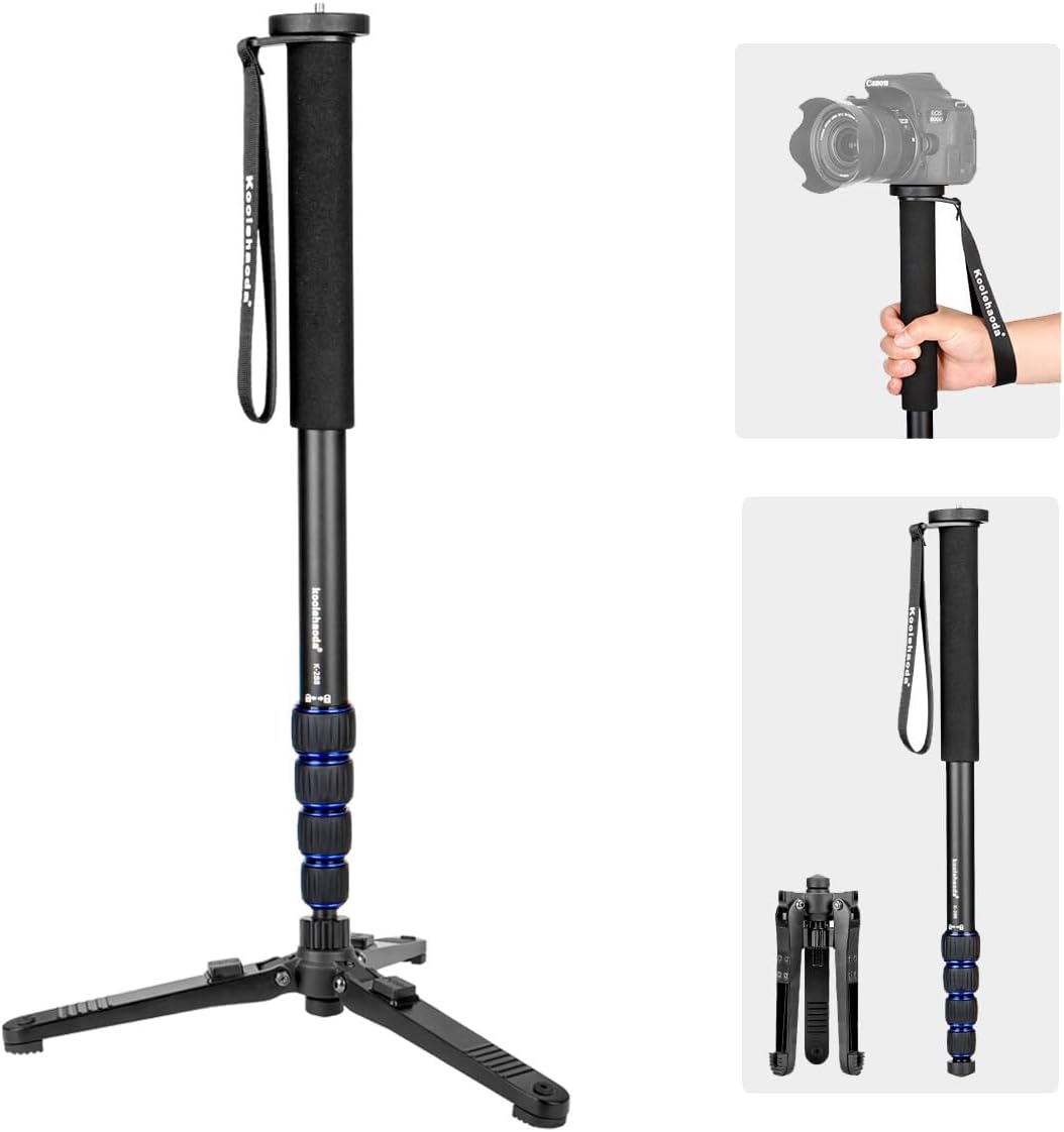 Koolehaoda Extendable Camera Monopod with Tripod Support Base