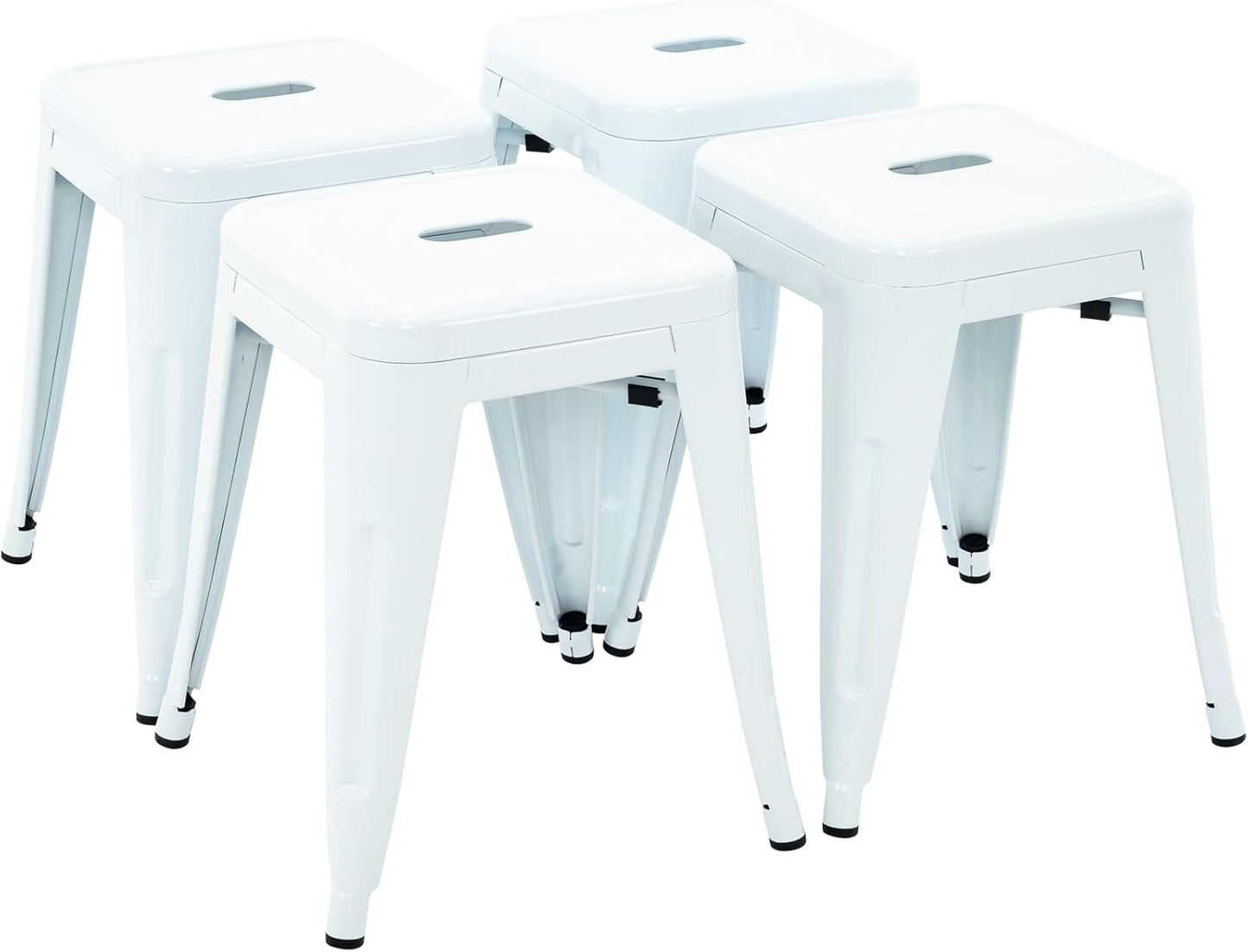 Brage Living 18 Inch Industrial Metal Stools Set of 4 for Dining