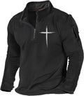 H HYFOL USA Flag Pocket Sweatshirt for Men's Everyday Wear
