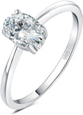 Moissanite Oval 2ct 925 Sterling Silver Solitaire Ring - Classic