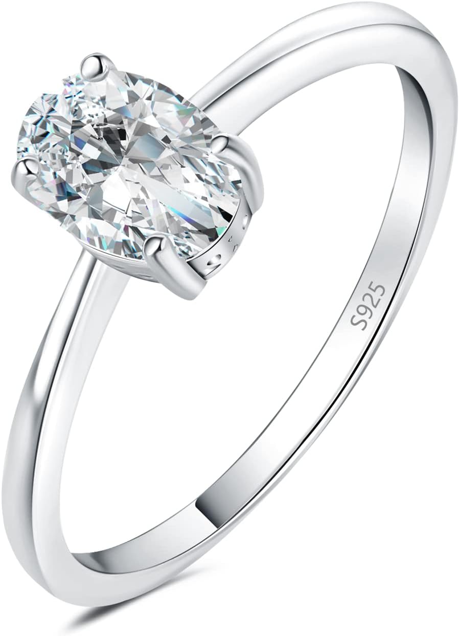 JewelryPalace Moissanite Solitaire Engagement Ring for Women