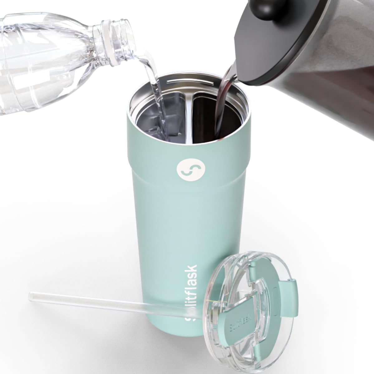 DualChamber 30oz Travel Mug - Insulated Stainless Steel Tumbler