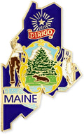 Maine State Shape Flag Lapel Pin - Perfect Gift for Collectors