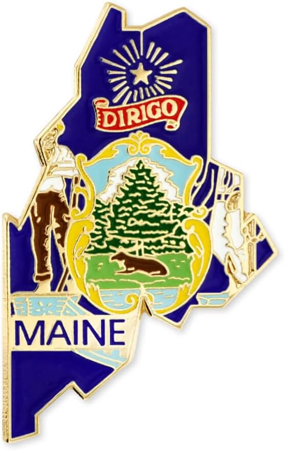 Maine State Shape Flag Lapel Pin - Perfect Gift for Collectors