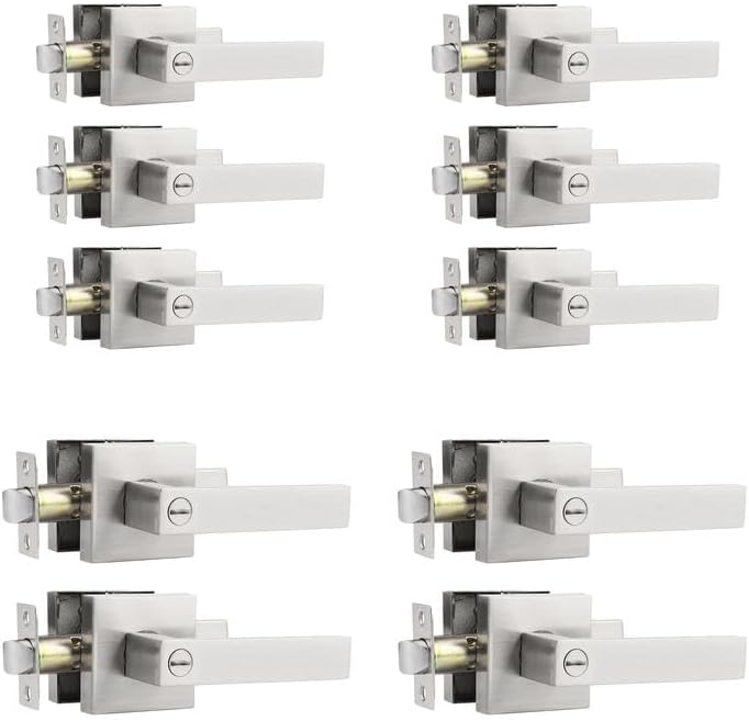 Probrico Satin Nickel Door Locks for Bedroom and Bathroom Use