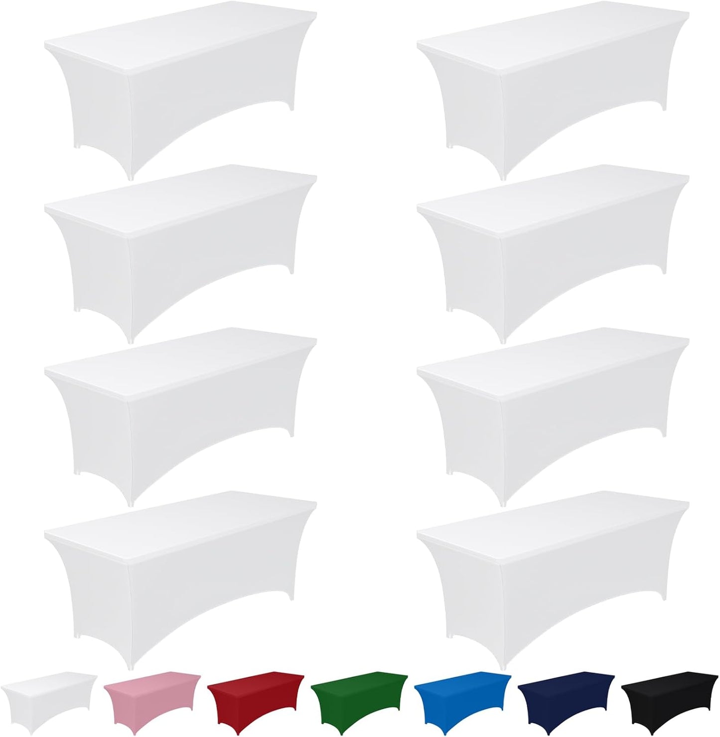 Pureegg Spandex Tablecloths for 6ft Rectangle Tables - 8 Pack