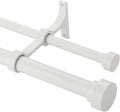 Heavy Duty Double Curtain Rods With Cylindrical Cap Finials 36 to 72