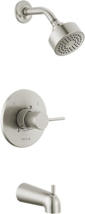 Delta Modern Brushed Nickel Tub and Shower Trim Kit - Powerful, Easy