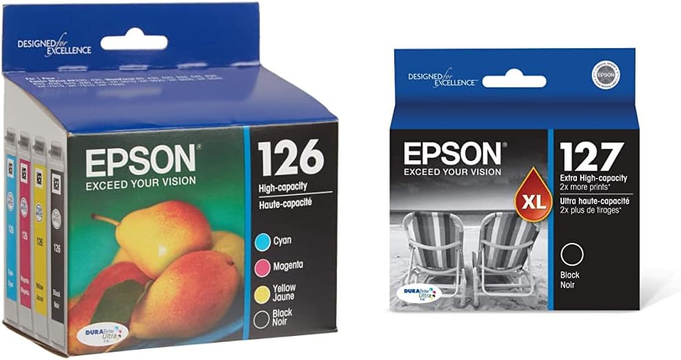 Epson T126120-BCS DURABrite Ultra Ink Cartridges for Quality Prints