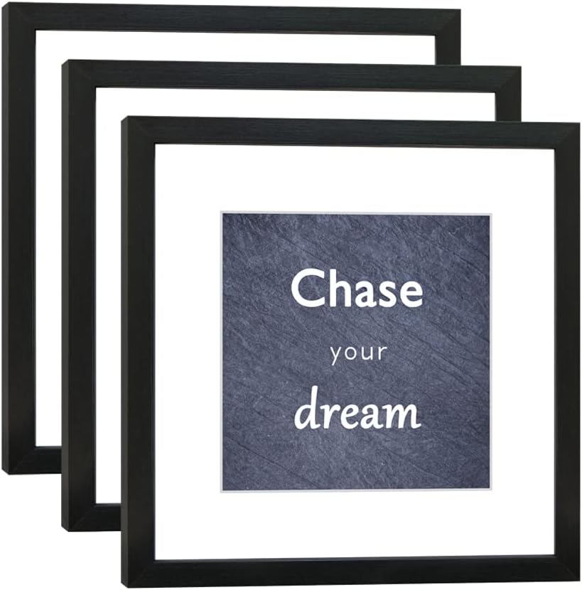 12x12 Black Picture Frame Set of 3 for 8x8 or 12x12 Photos