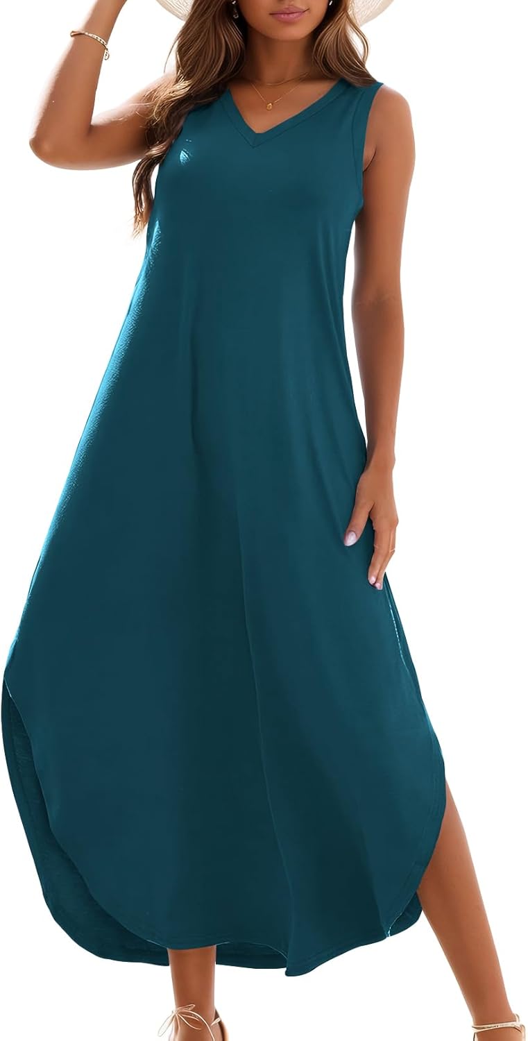 Zilcremo Women's Summer Casual Loose Sundress Long Dress Review