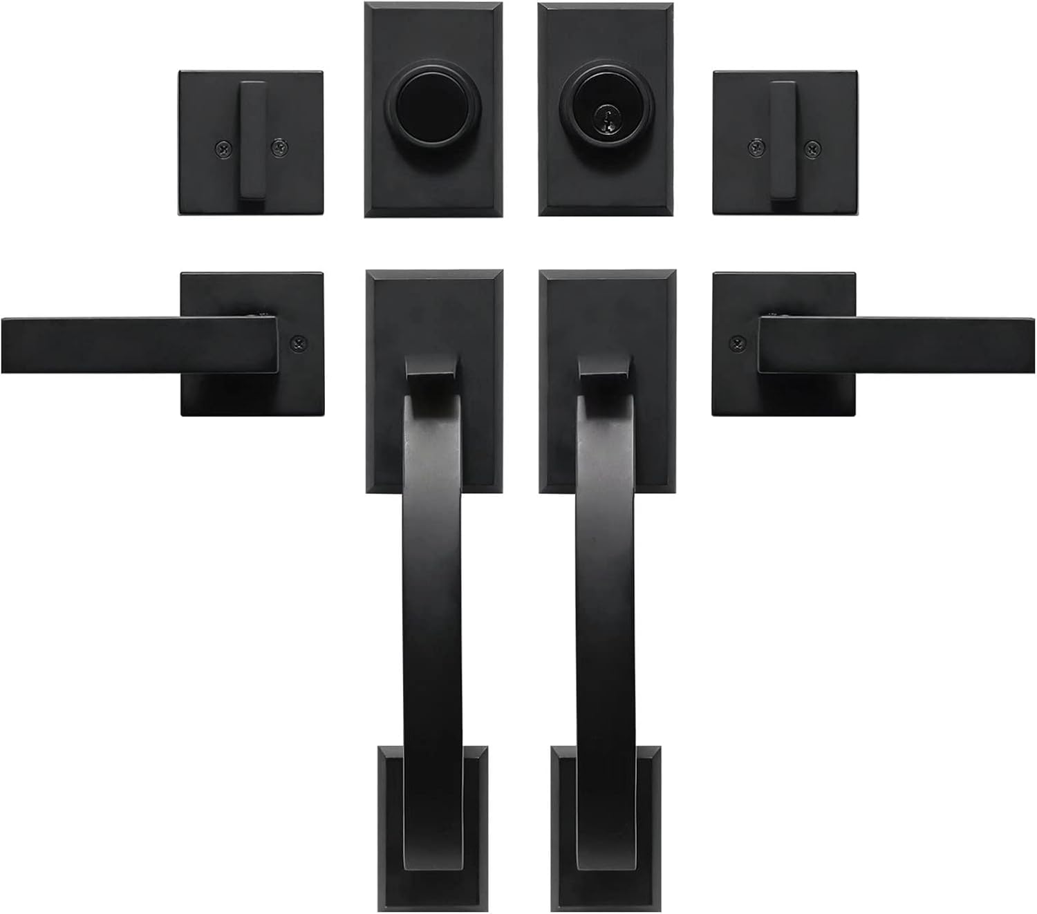Double Door Handle Set with Dummy Heavy Duty Lock for Security