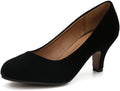 Women's Classic Round Toe Pump Kitten Low Heel Shoes (Style D99Q)
