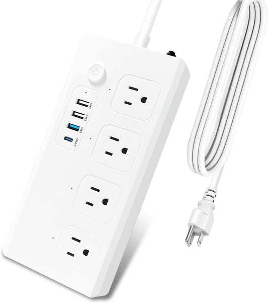 Power Bar Surge Protector: Fast Charging USB-C Ports!