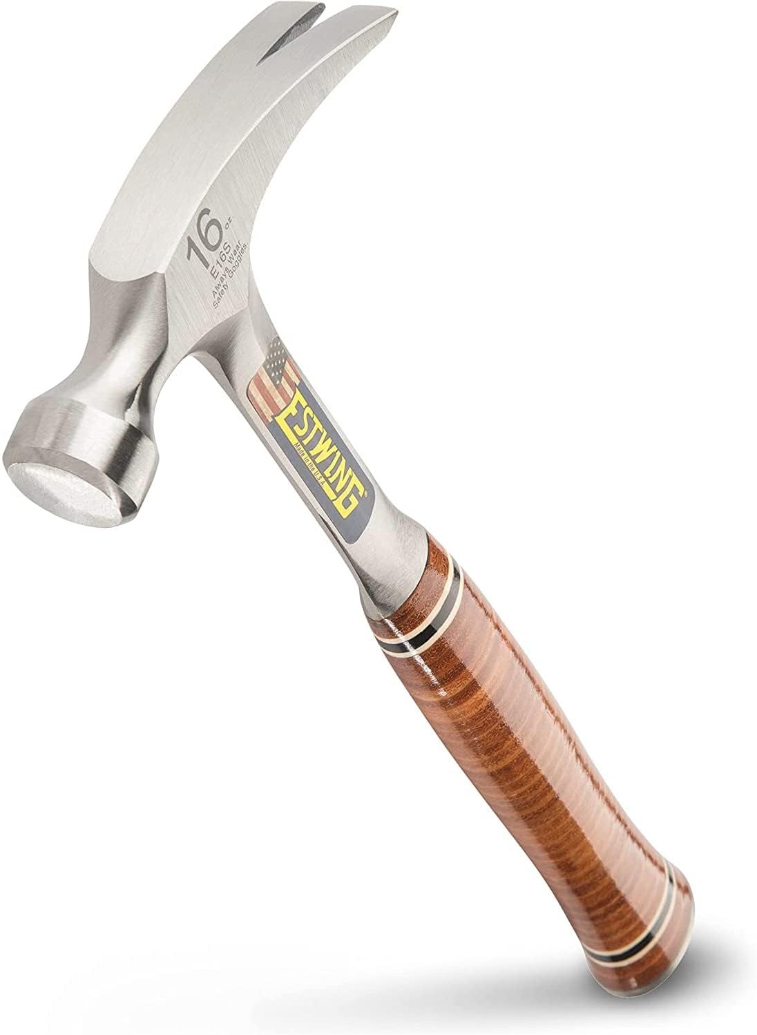 ESTWING 16 oz Straight Rip Claw Hammer with Leather Grip