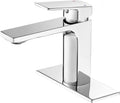 VOTON Chrome Bathroom Faucet One Hole Single Handle - Sleek 6in Height