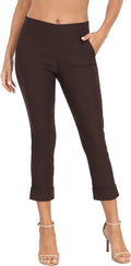 Pull On Capri Pants for Women with Pockets - Comfortable (Style JFD3)