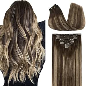 GOO GOO Clip in Human Hair Extensions for Natural Volume