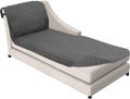 Charcoal Sofa Shield Chaise Slip Cover 102x34 in - Patented Strap