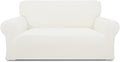 PureFit Stretch Loveseat Sofa Slipcover for Kids, Cream Color