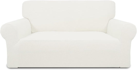 PureFit Stretch Loveseat Sofa Slipcover for Kids, Cream Color
