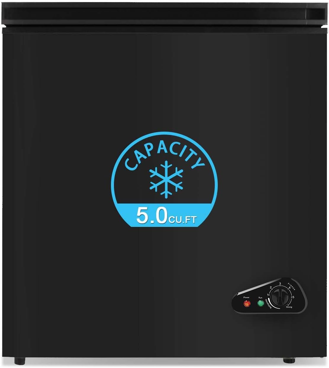 Compact 5.0 cu ft Chest Freezer with Adjustable Thermostat Control