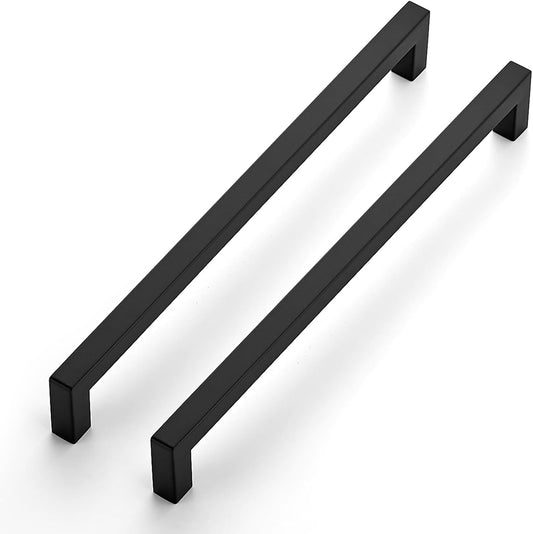 10 Inch Black Cabinet Pulls for Modern Kitchen and Closet Use