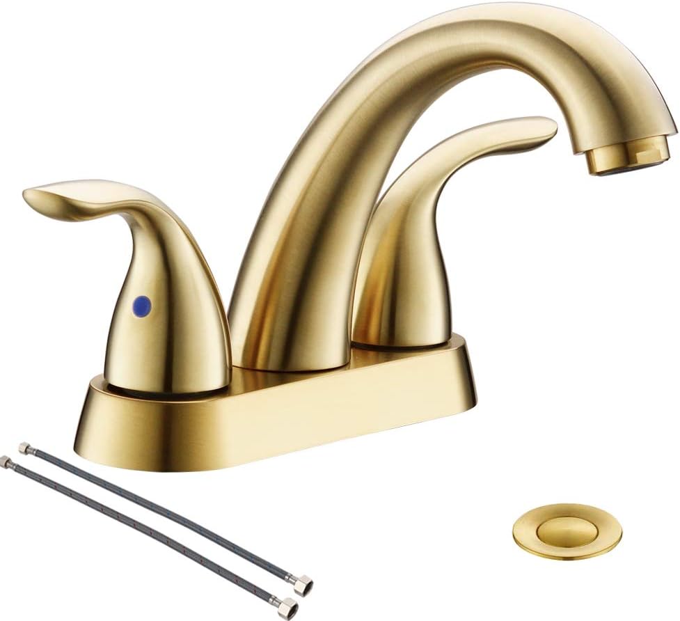 Phiestina Brushed Gold 4 Inch Centerset Bathroom Faucet Review