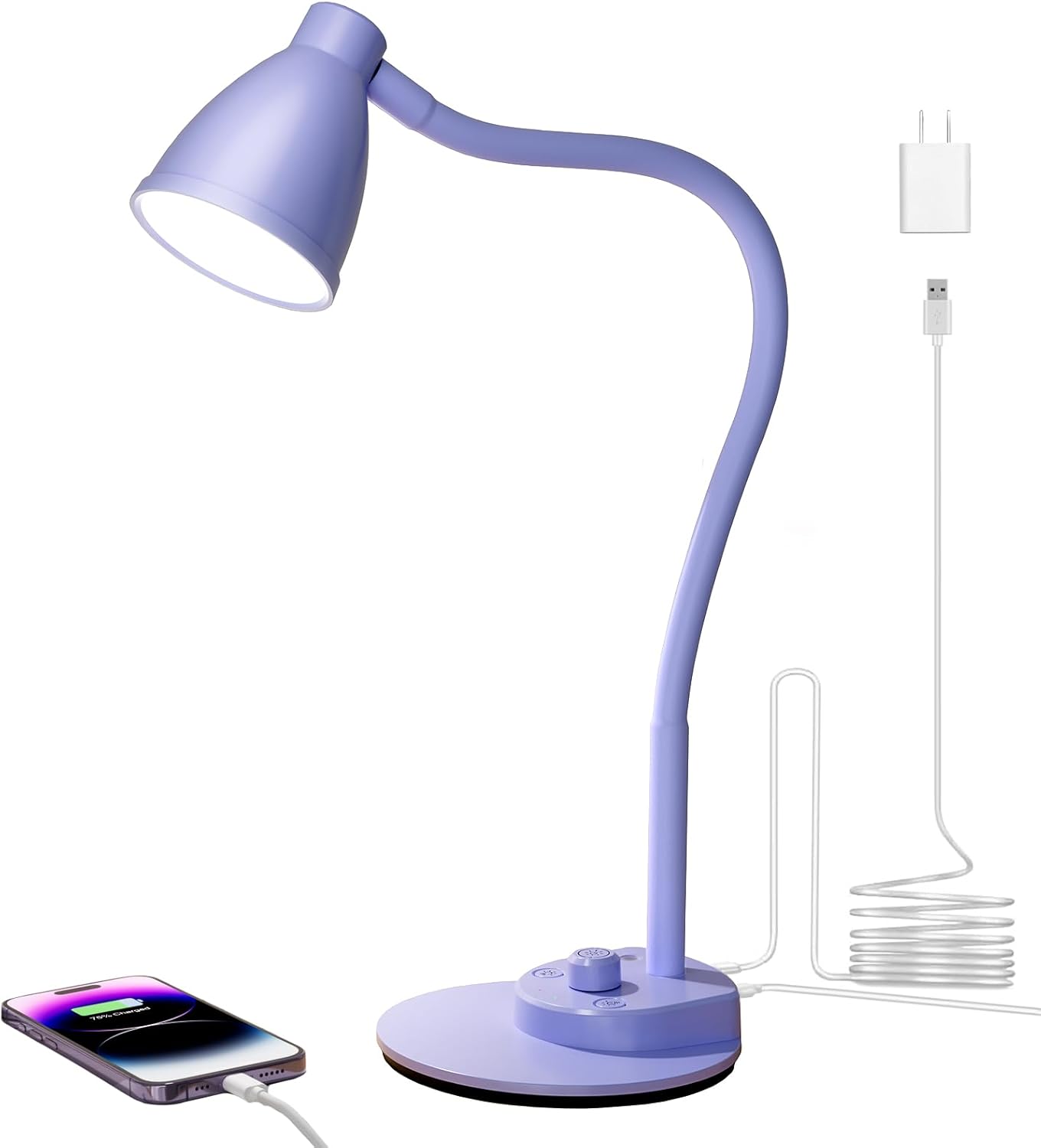 BOHON LED Desk Lamp with USB Charging Port for Reading and Work