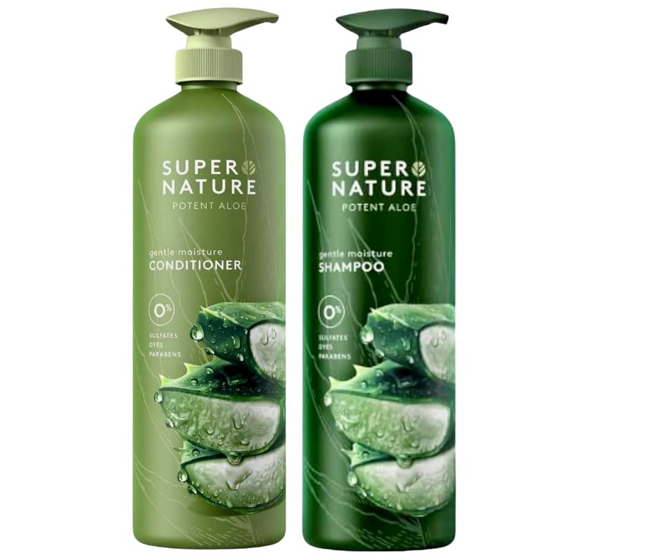 Super Nature Potent Aloe Moisturizing Shampoo and Conditioner Set